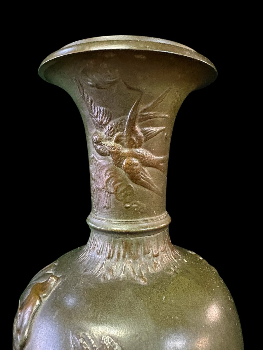 Pair Of Art Nouveau Decorative Bronze Vases, 1890-1900-photo-3