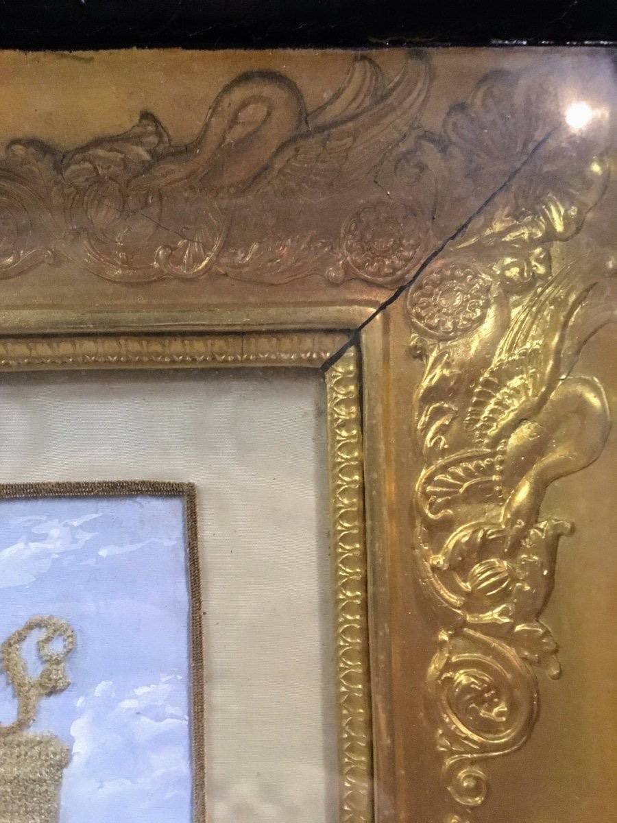 Broderie de fils de soie 19e siècle -photo-4