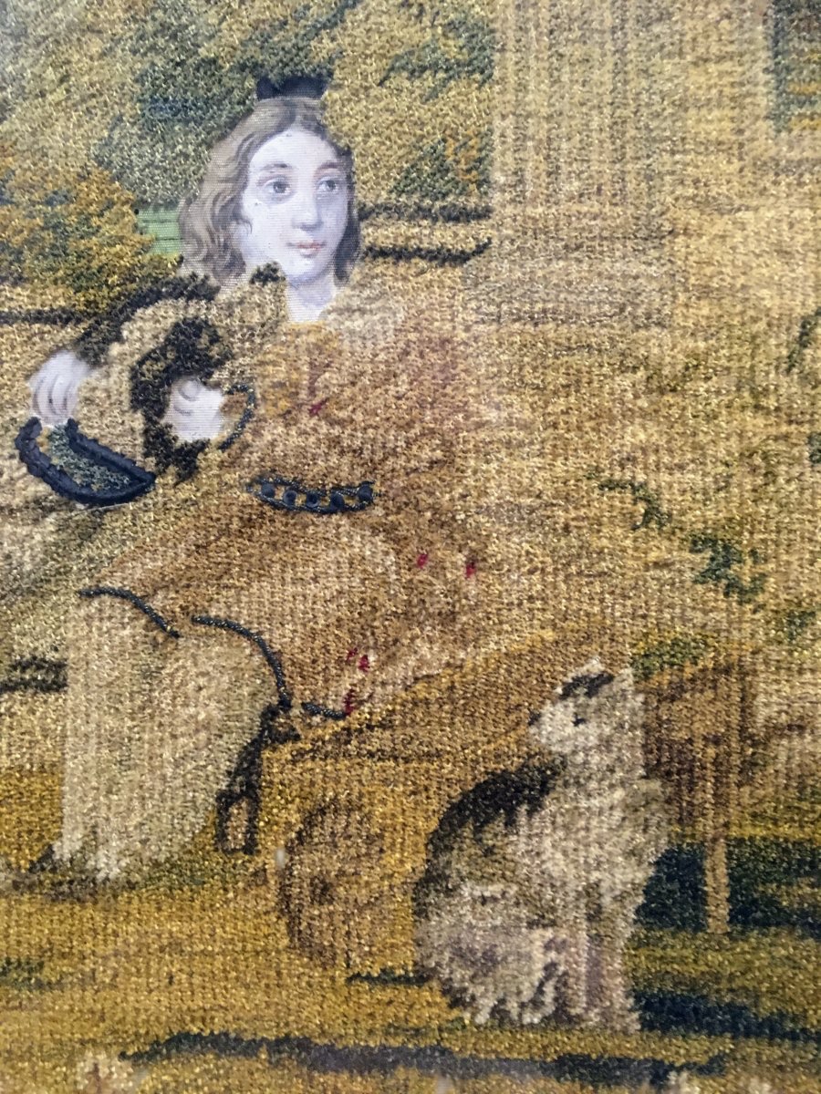 Broderie de fils de soie 19e siècle -photo-5