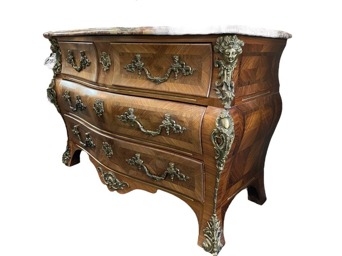 Beautiful Louis XV Style Commode, 20th Century.-photo-4