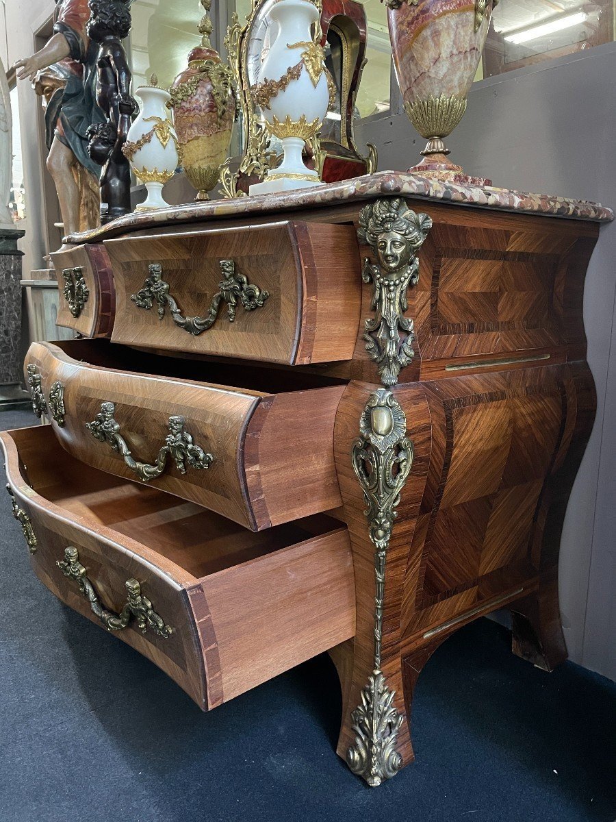 Beautiful Louis XV Style Commode, 20th Century.-photo-3