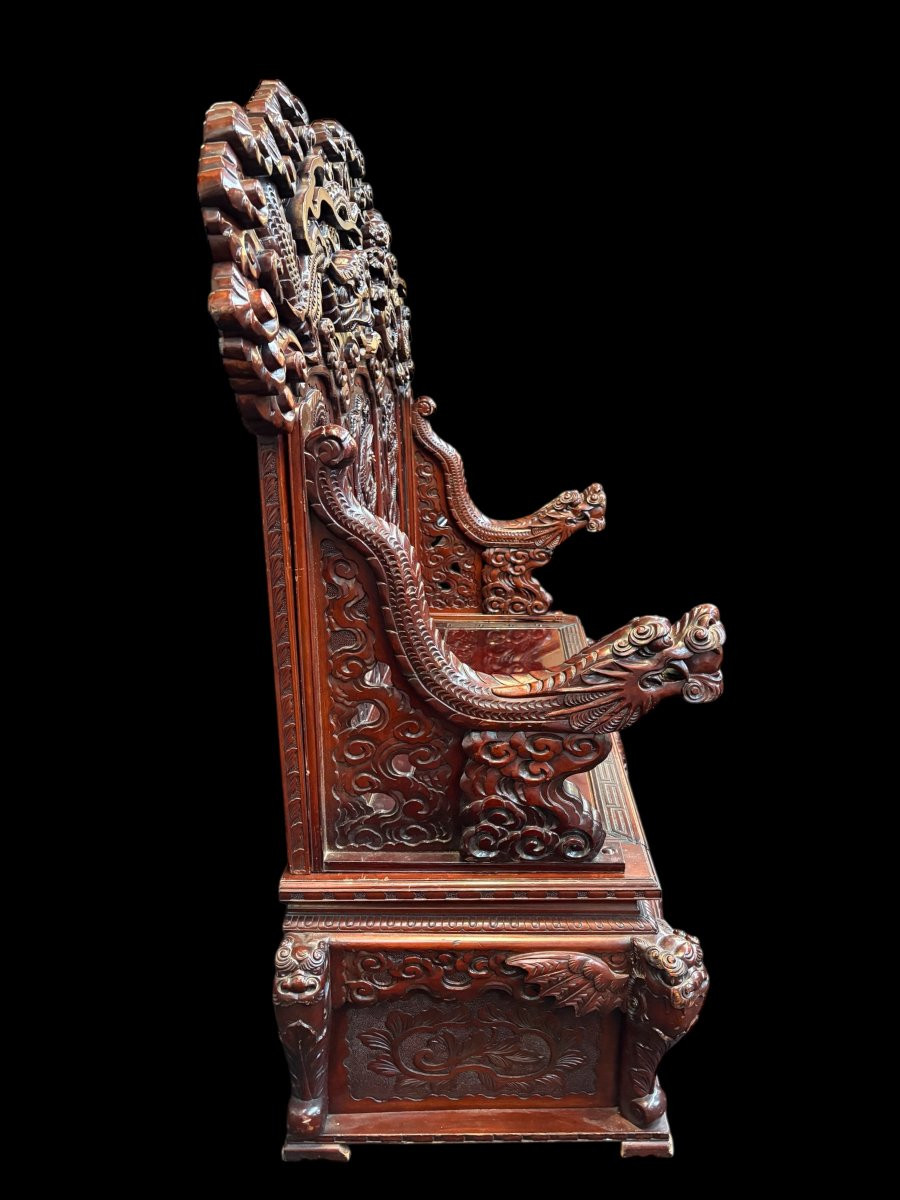 Grand banc d'entrée chinois décoratif, 1920-photo-2