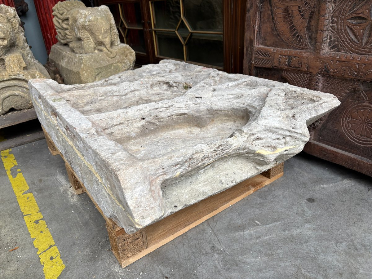 Grande niche gothique en pierre blanche française, vers 1500-photo-2