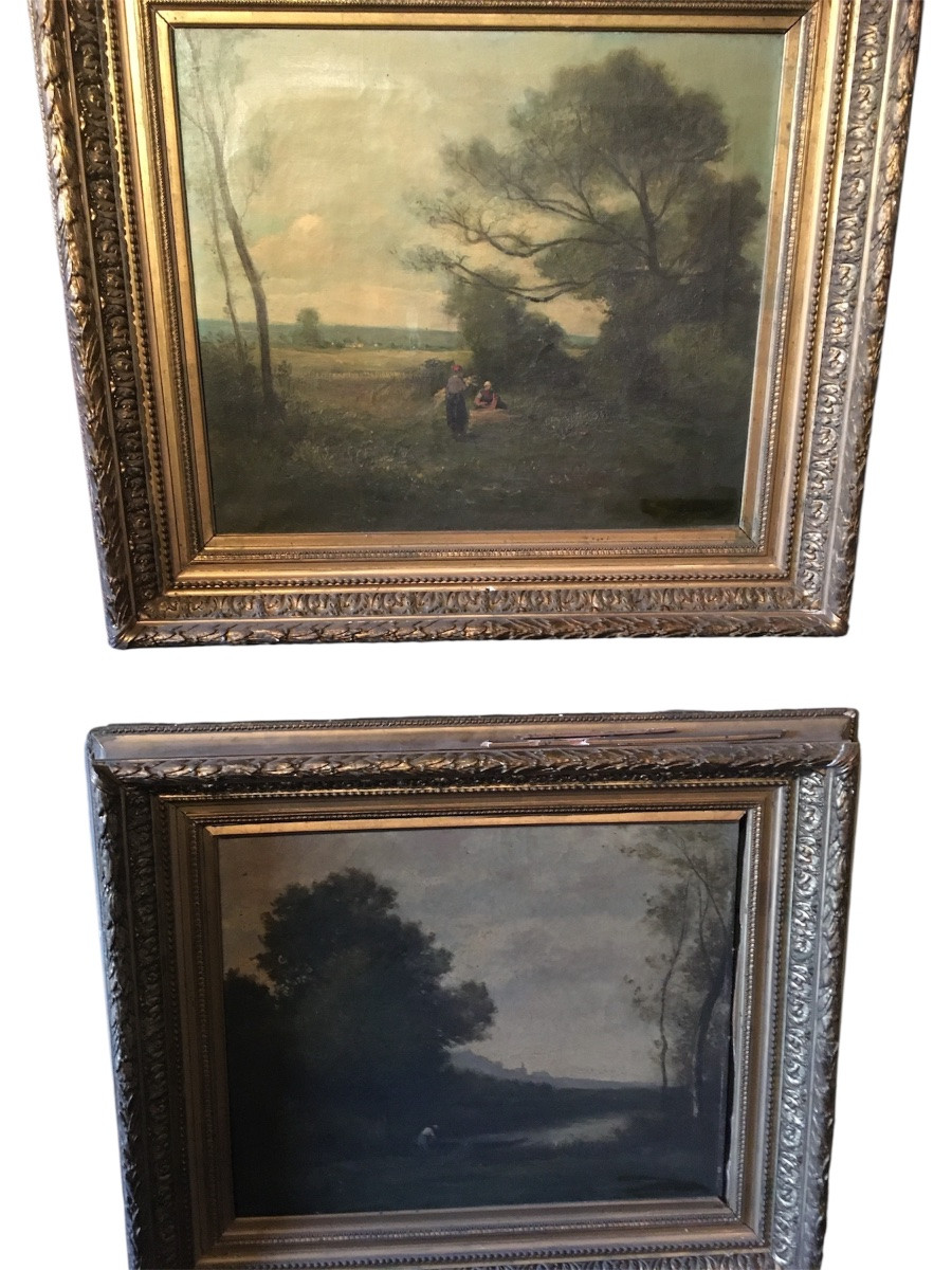 Two Paintings By Laure Lacombe (1834-1923) French -photo-8