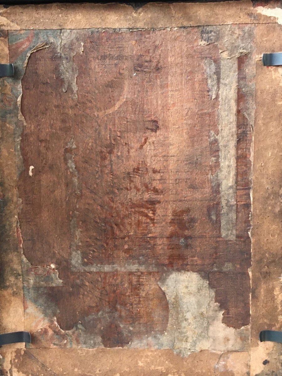 Peinture huile sur panneau XVIIIe siècle -photo-4