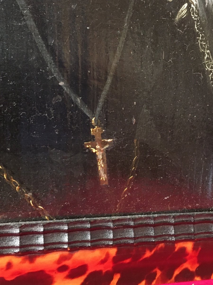 Peinture huile sur panneau XVIIIe siècle -photo-7