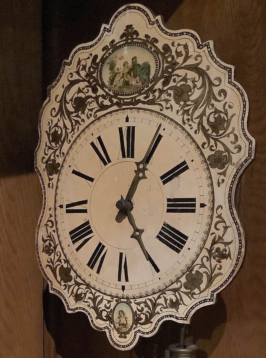 Horloge mural ,bois peint forêt noire 19e siècle -photo-2
