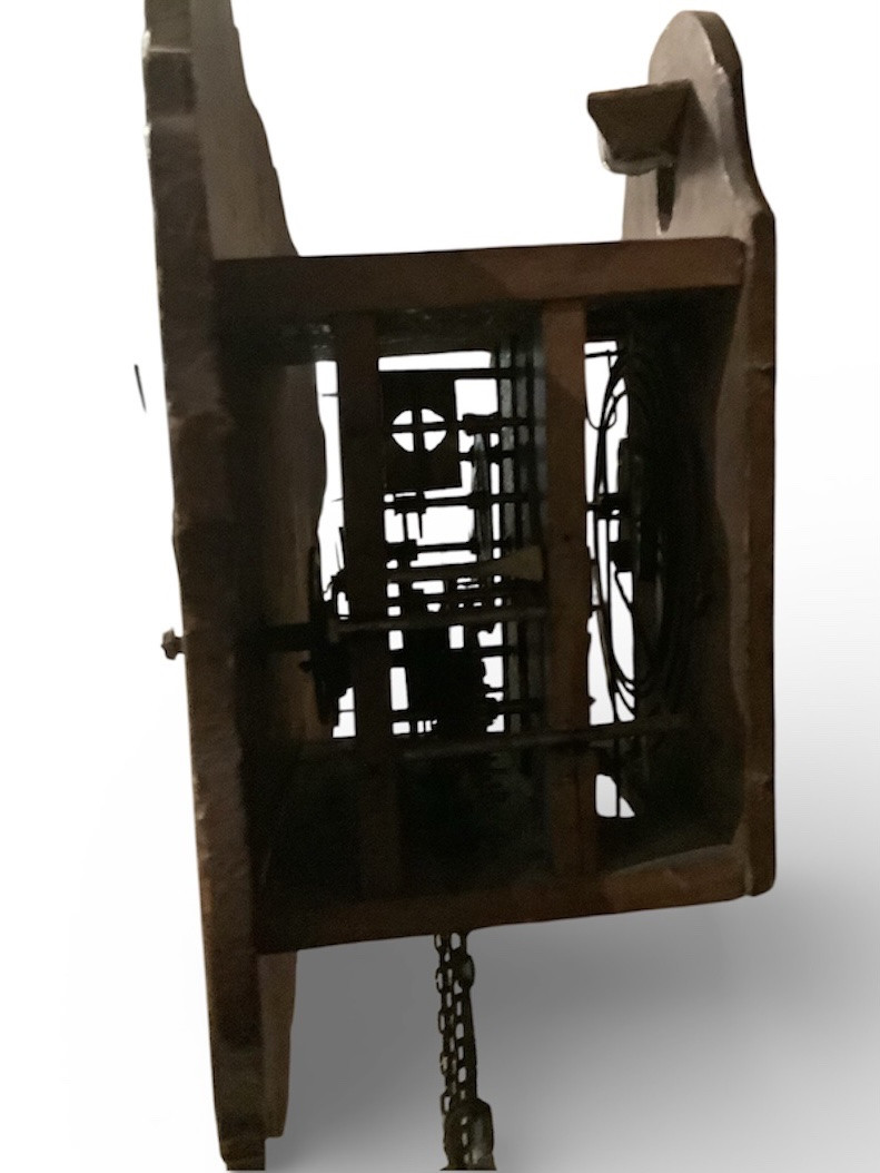 Horloge mural ,bois peint forêt noire 19e siècle -photo-3