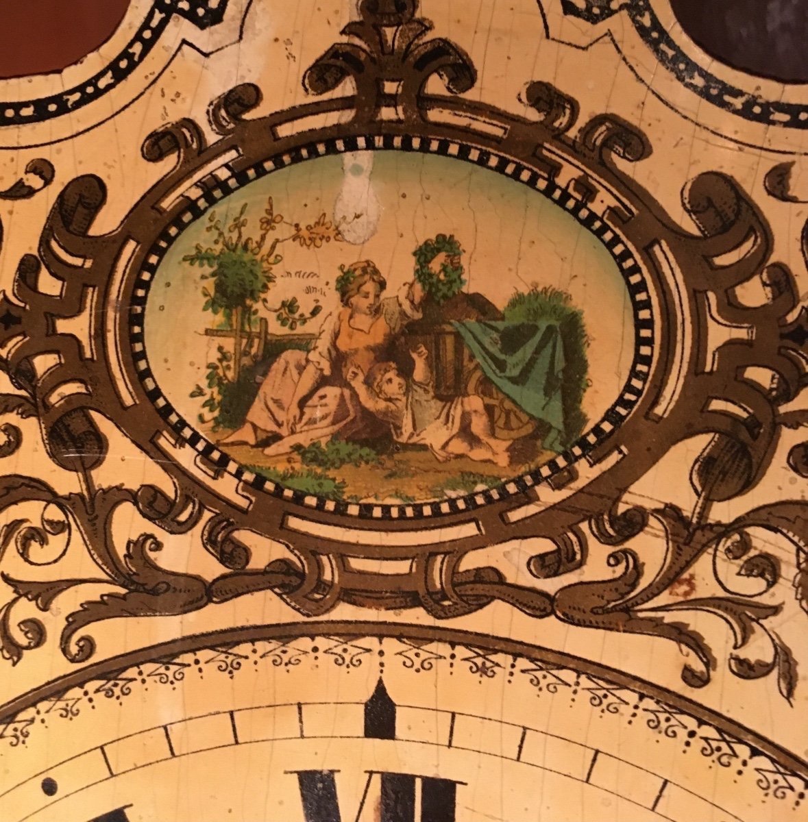 Horloge mural ,bois peint forêt noire 19e siècle -photo-6