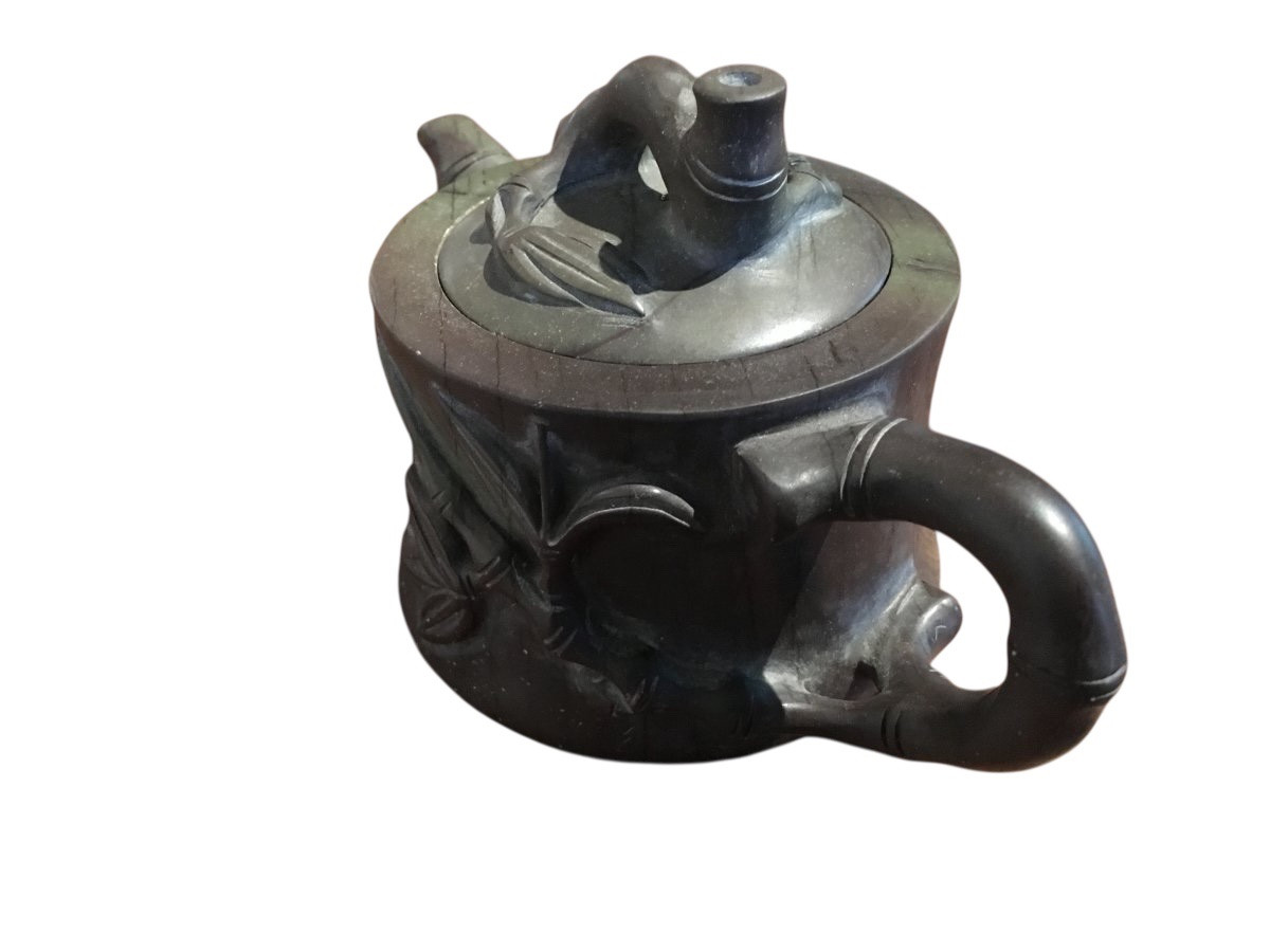 Antique Green Hardstone Teapot -photo-4