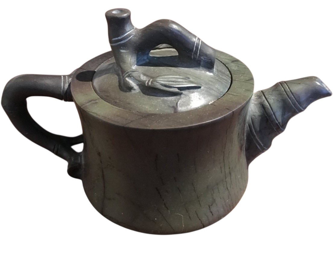 Antique Green Hardstone Teapot -photo-5