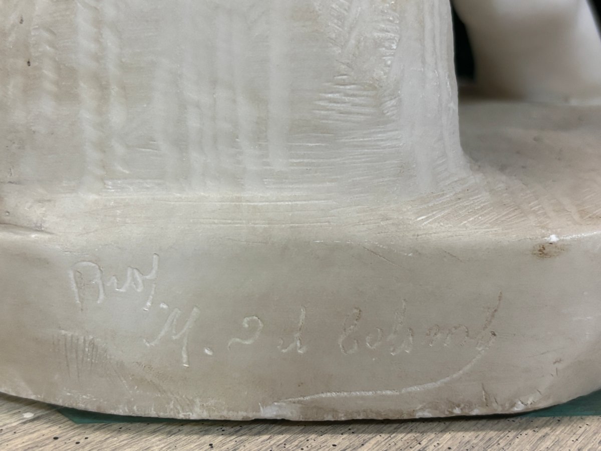 Jolie sculpture " Vénus " en albâtre 19ème. ( 79 cm )-photo-2