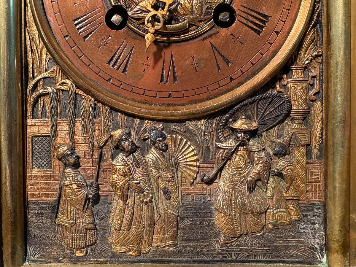 19th Century Japanese Style Bronze "pagoda" Fireplace Set.-photo-3