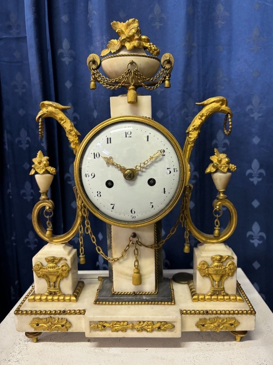 Elégante Pendule De Style Louis XVI 18ème Siècle.-photo-3