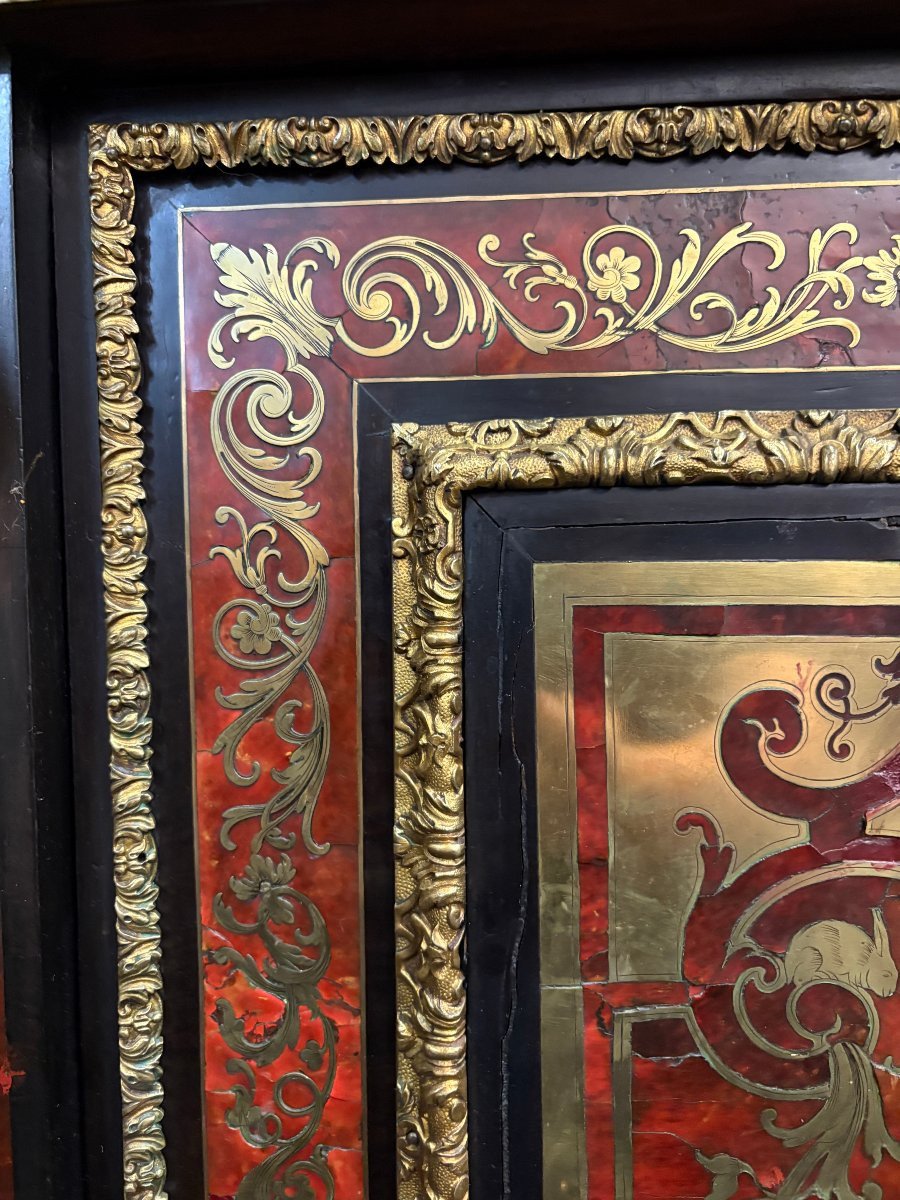 Meuble d'entre deux en marqueterie "Boulle" 19ème.-photo-2