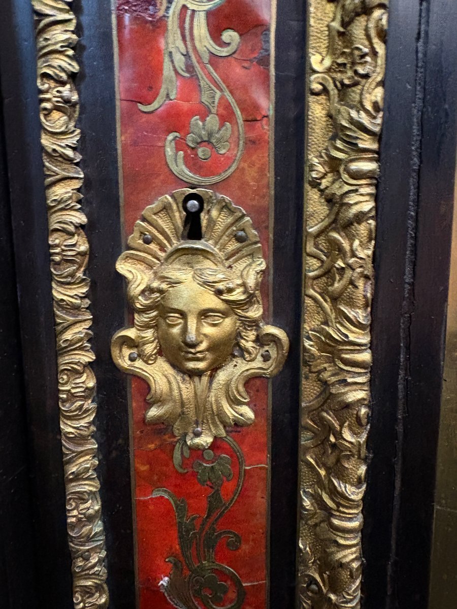 Meuble d'entre deux en marqueterie "Boulle" 19ème.-photo-4