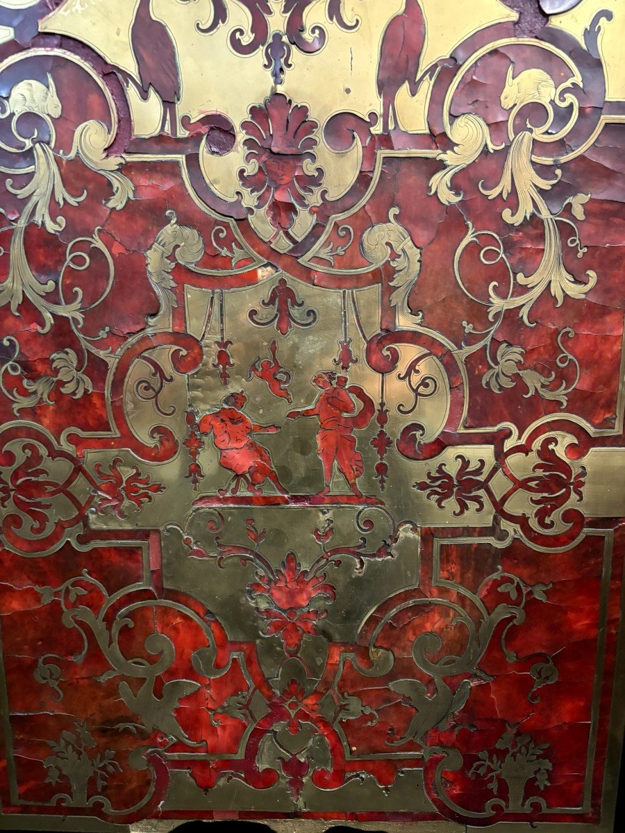 Meuble d'entre deux en marqueterie "Boulle" 19ème.-photo-7