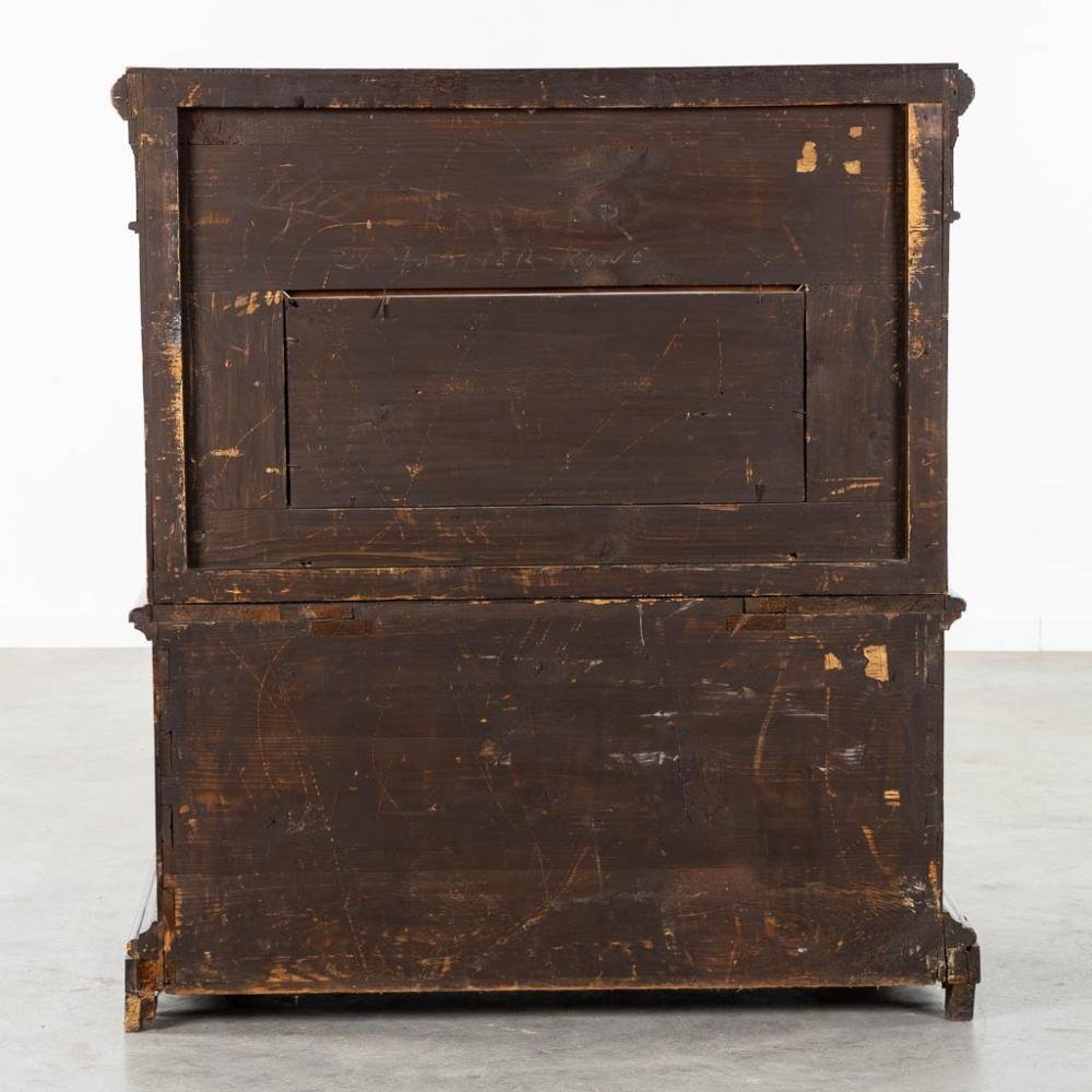 Banc d'entrée italien en noyer du XIXe siècle-photo-6