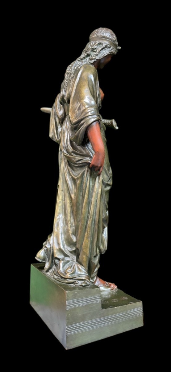 Very Large Bronze Sculpture (97 Cm) “salome” H. Dumaige 19th Century.-photo-5
