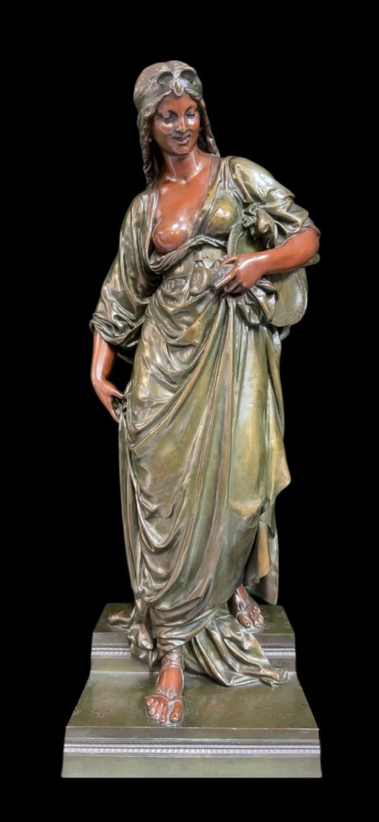 Very Large Bronze Sculpture (97 Cm) “salome” H. Dumaige 19th Century.-photo-3
