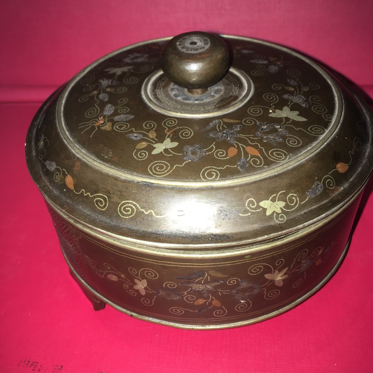 Un boîte Chinoise 17e siècle cuivre incrusté -photo-3