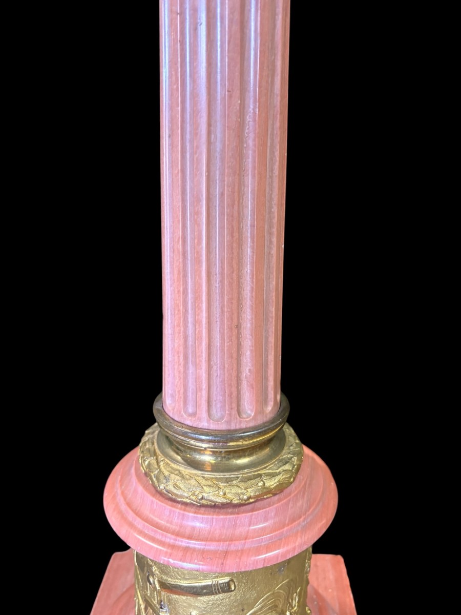Marble And Bronze Lamp Base, Circa 1900-photo-3