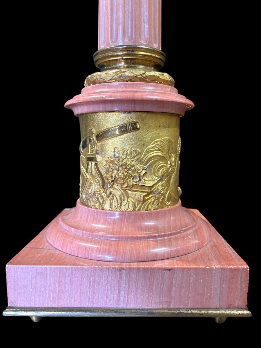 Marble And Bronze Lamp Base, Circa 1900-photo-4