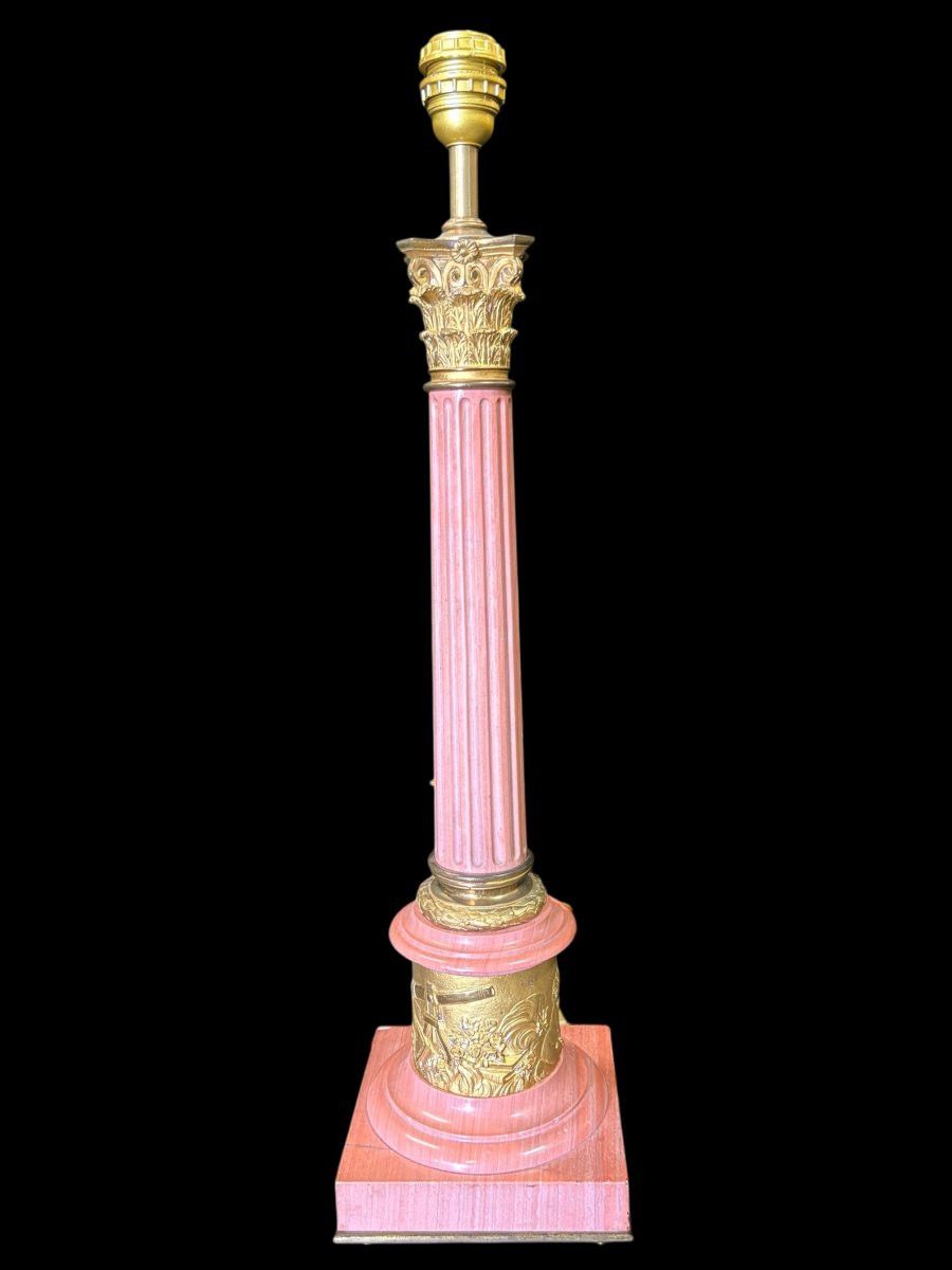 Marble And Bronze Lamp Base, Circa 1900-photo-1