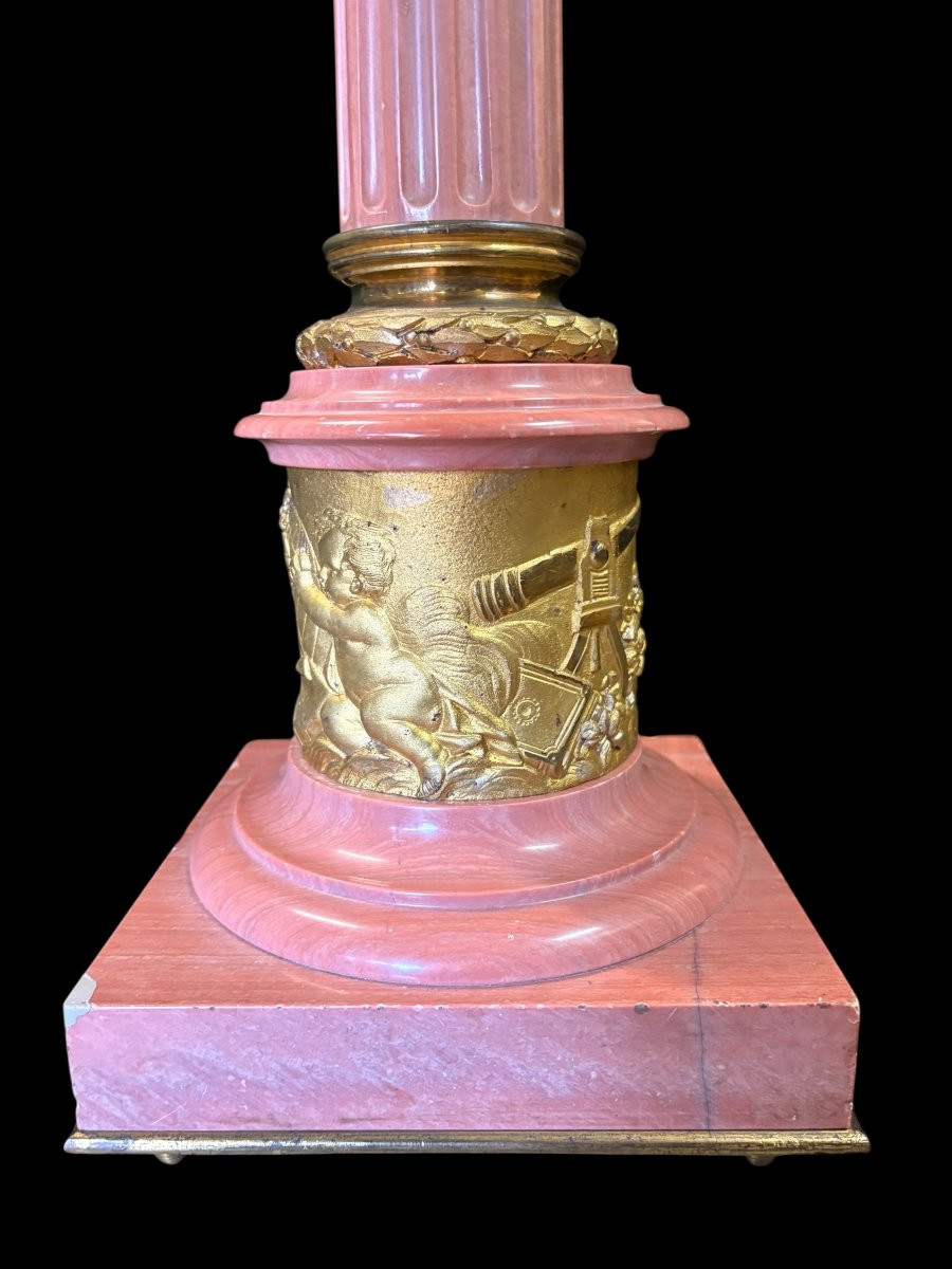 Marble And Bronze Lamp Base, Circa 1900-photo-4