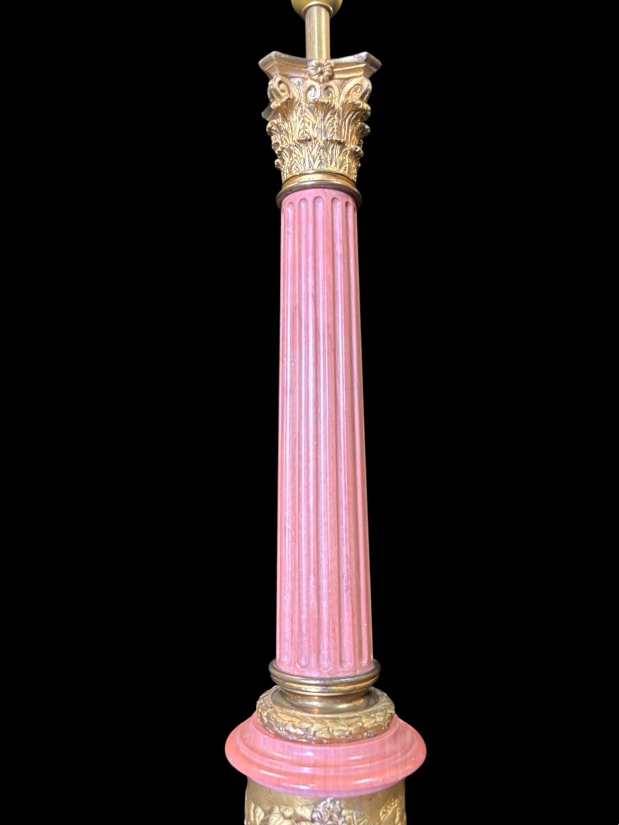 Marble And Bronze Lamp Base, Circa 1900-photo-6
