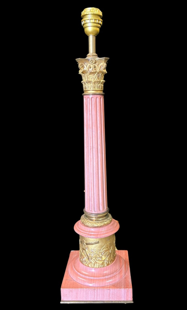 Marble And Bronze Lamp Base, Circa 1900