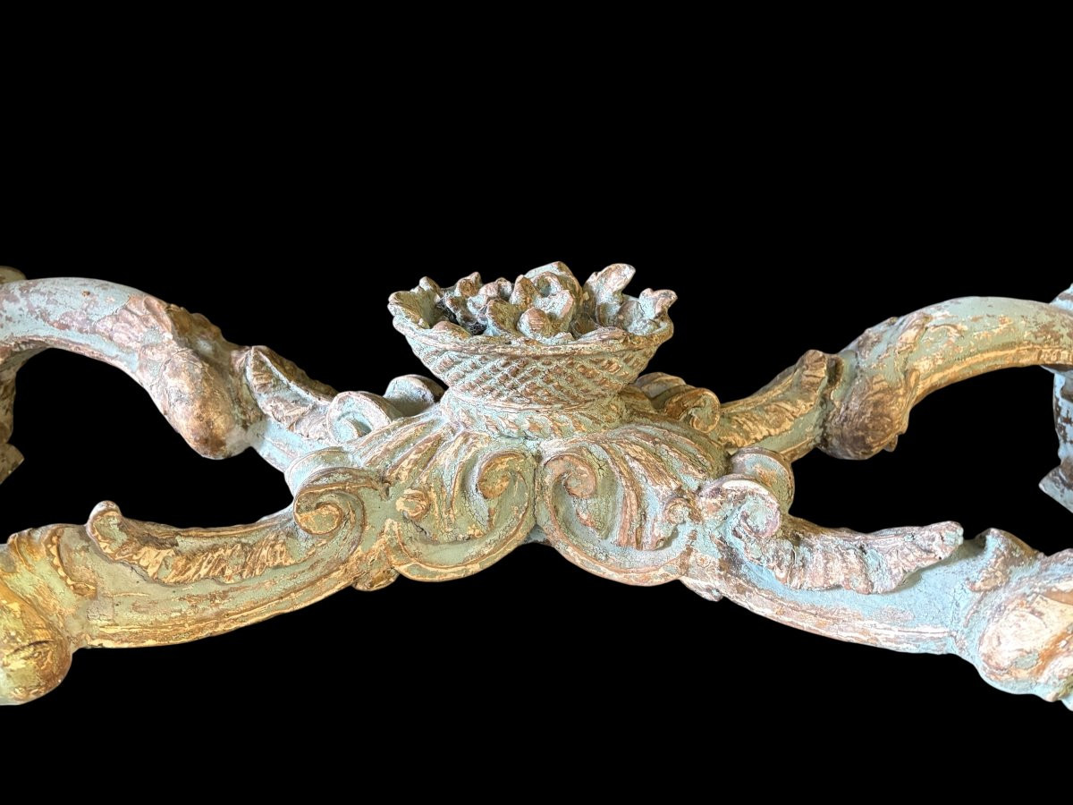 Large Italian Console Table In The Louis XV Style From The 18th Century.-photo-3
