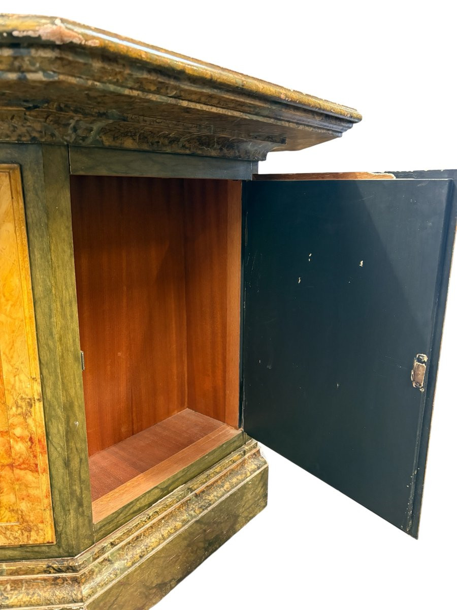 Special Table Painted To Imitate Marble, Dating From The 20th Century-photo-4