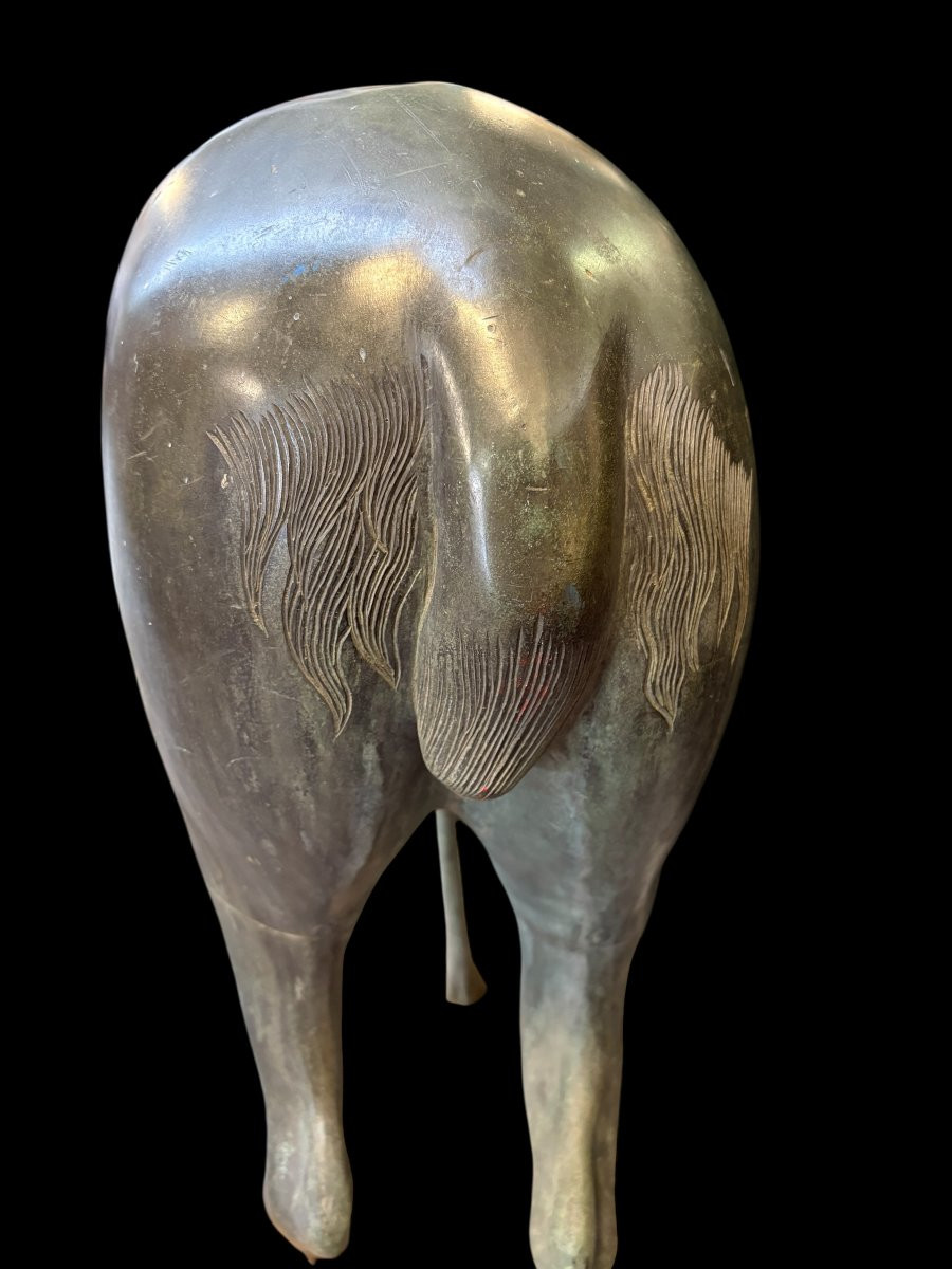 A Very Beautiful Pair Of 19th-century Bronze Deer.-photo-1