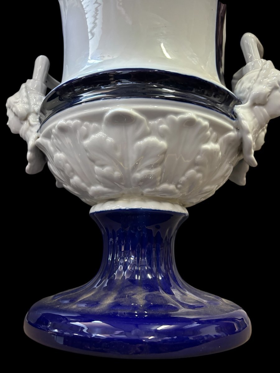 Pair Of Large Medici Porcelain Vases (45 Cm).-photo-3