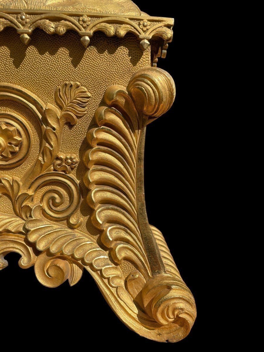 Beautiful Charles X Gilt Bronze Clock-photo-7