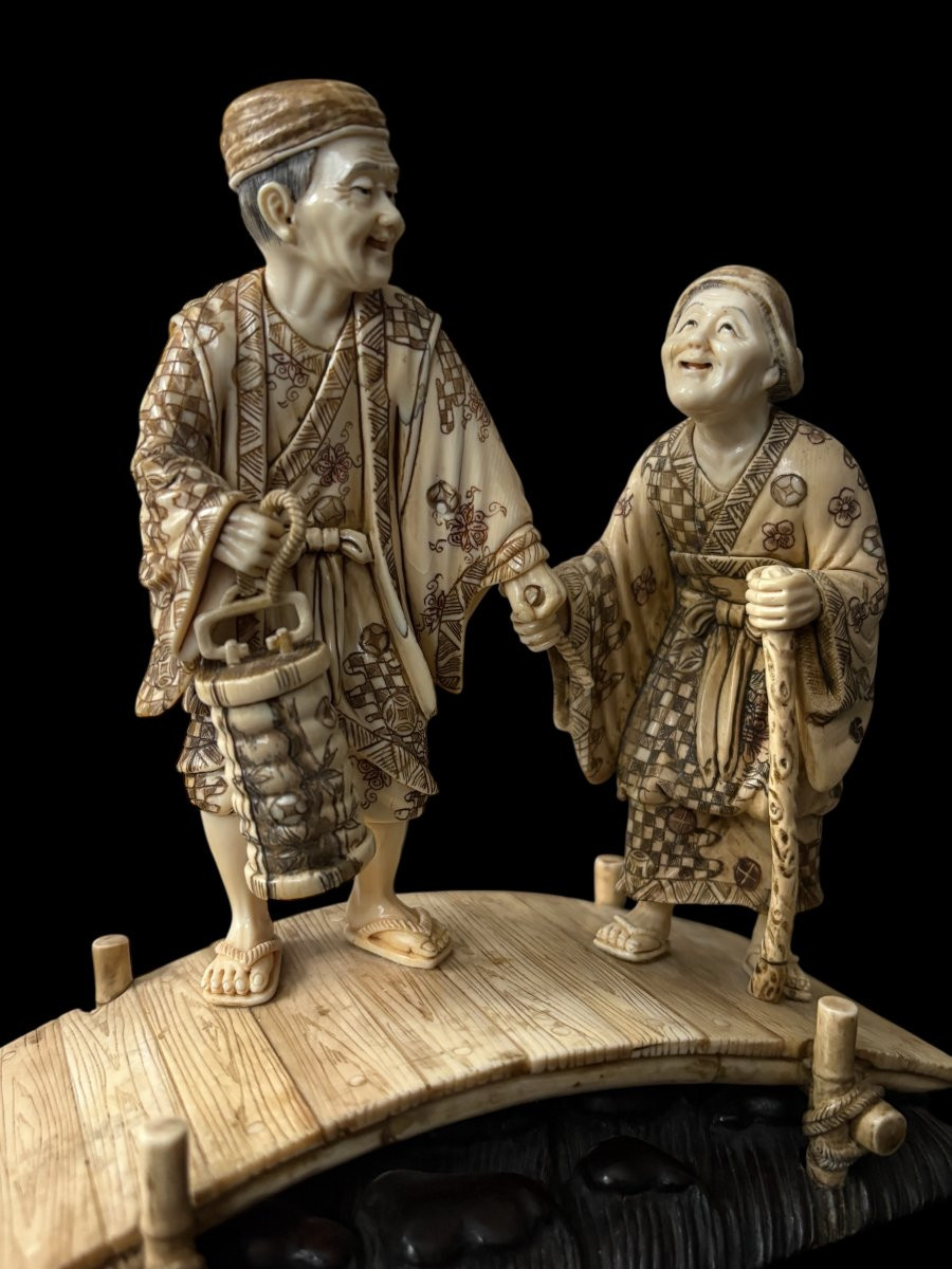 Jolie sculpture en ivoire, Chine, XIXe siècle-photo-2