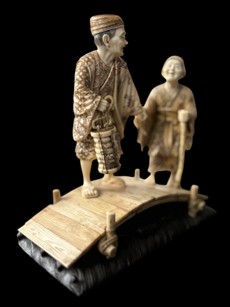 Jolie sculpture en ivoire, Chine, XIXe siècle-photo-4