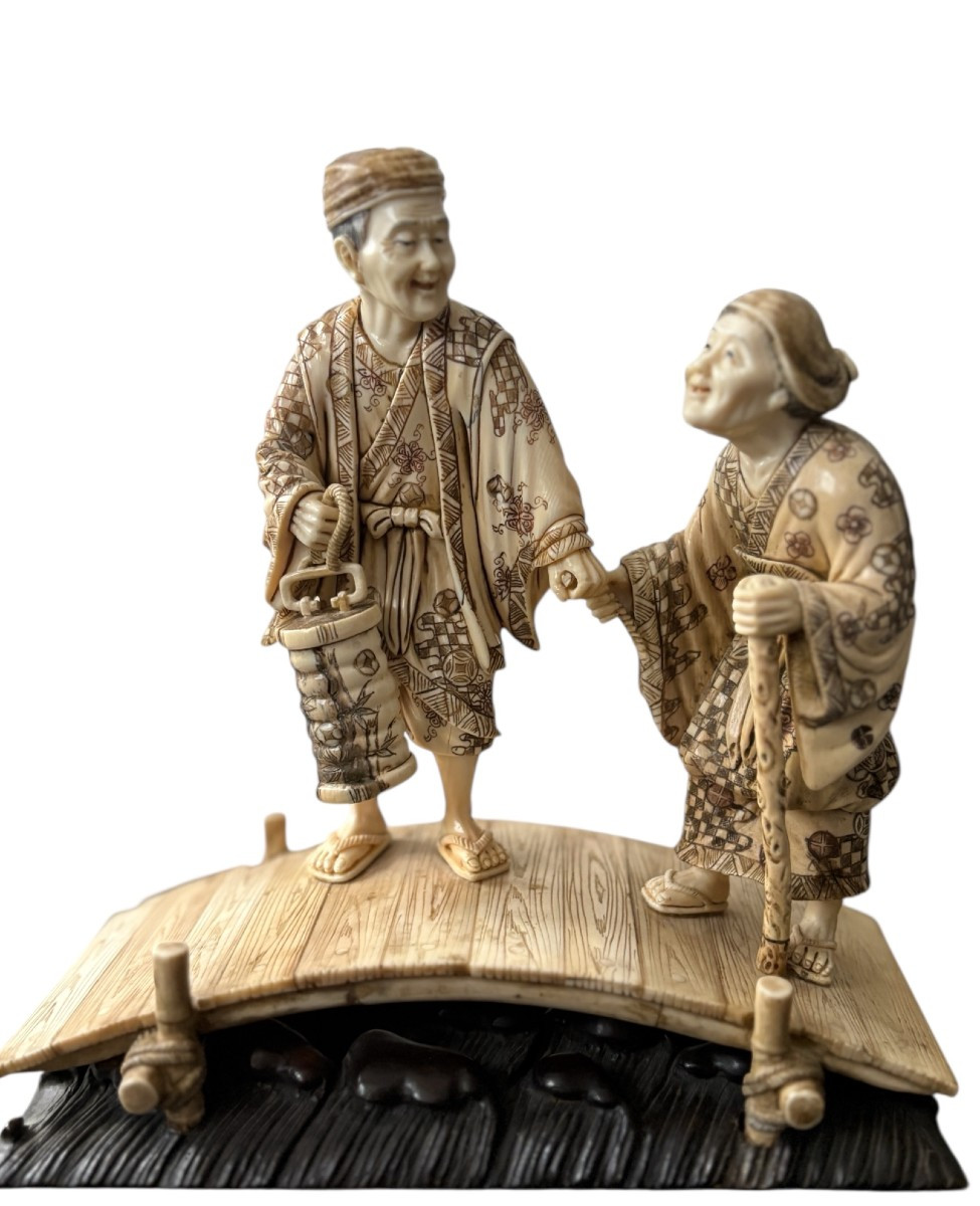 Jolie sculpture en ivoire, Chine, XIXe siècle-photo-8