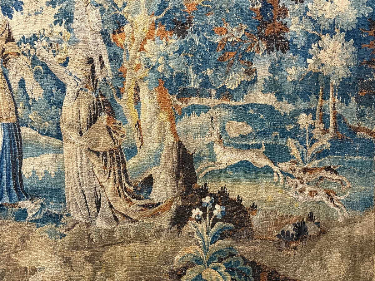 Flemish "verdure" Tapestry In Wool, 17th Century. (290 X 290 Cm)-photo-3