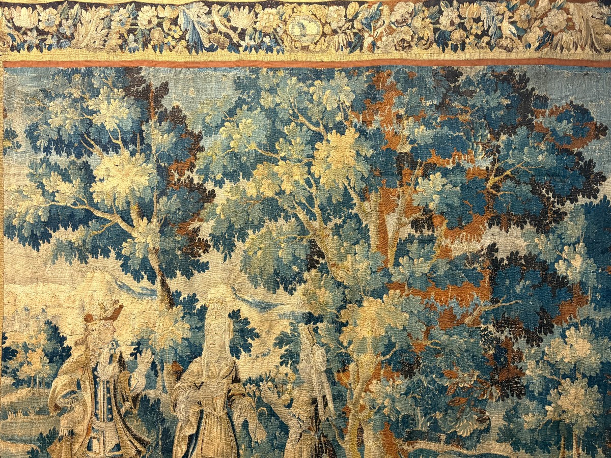 Flemish "verdure" Tapestry In Wool, 17th Century. (290 X 290 Cm)-photo-4