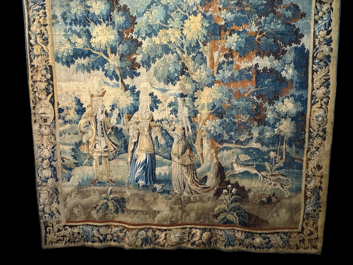 Flemish "verdure" Tapestry In Wool, 17th Century. (290 X 290 Cm)-photo-2