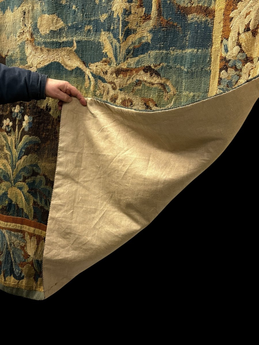 Flemish "verdure" Tapestry In Wool, 17th Century. (290 X 290 Cm)-photo-8