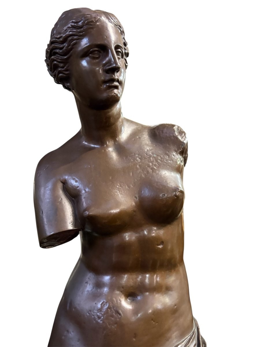 Very Large Bronze Sculpture ( 97 Cm ) "venus" Barbedienne 19thc. -photo-3