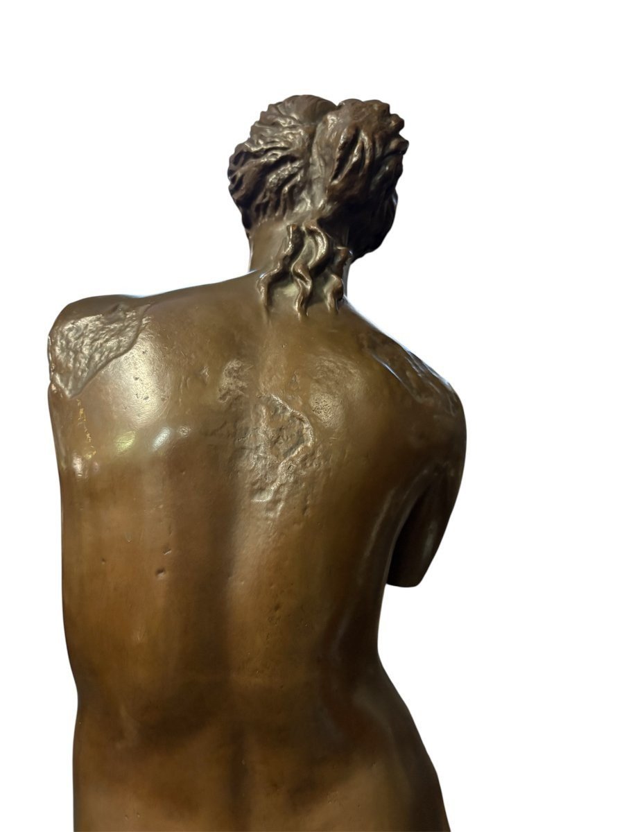 Very Large Bronze Sculpture ( 97 Cm ) "venus" Barbedienne 19thc. -photo-4