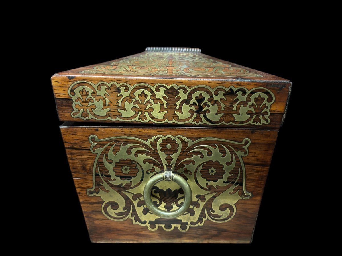 19th Century Boulle Inlaid Tea Caddy.-photo-6