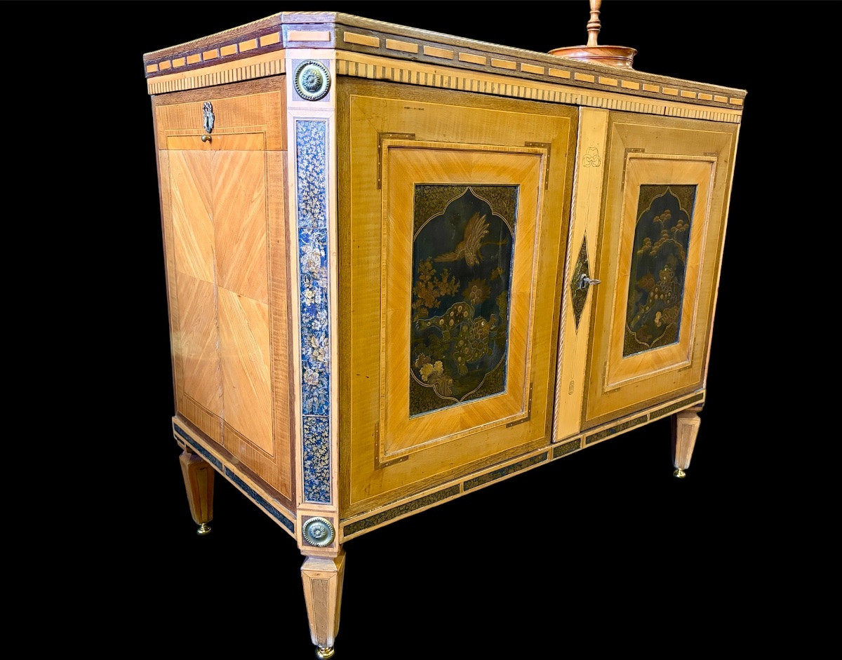 Louis XVI Chest Of Drawers With Lacquered Panels-photo-2