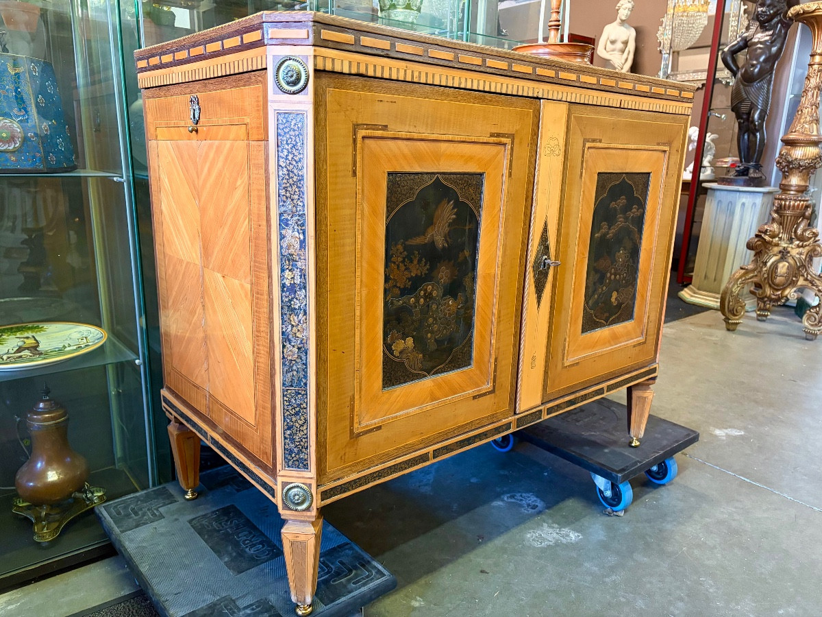 Louis XVI Chest Of Drawers With Lacquered Panels