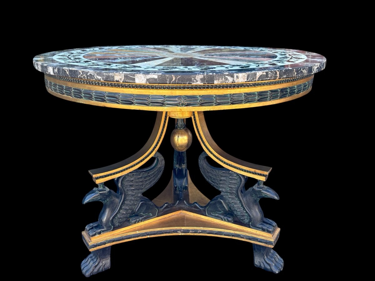 Joli guéridon de style Empire, 1830-1840-photo-1