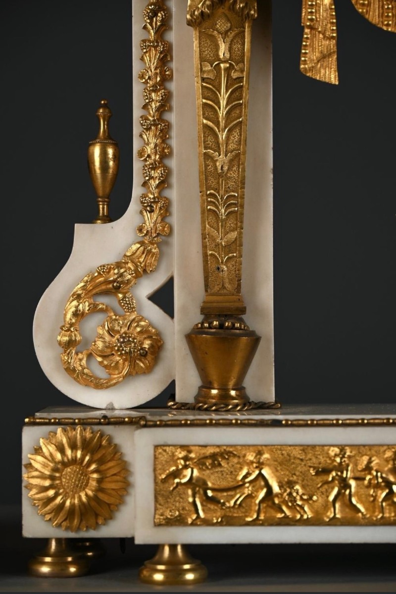 Large Empire-style Portico Clock ( 64,5 Cm ), 19th Century-photo-2